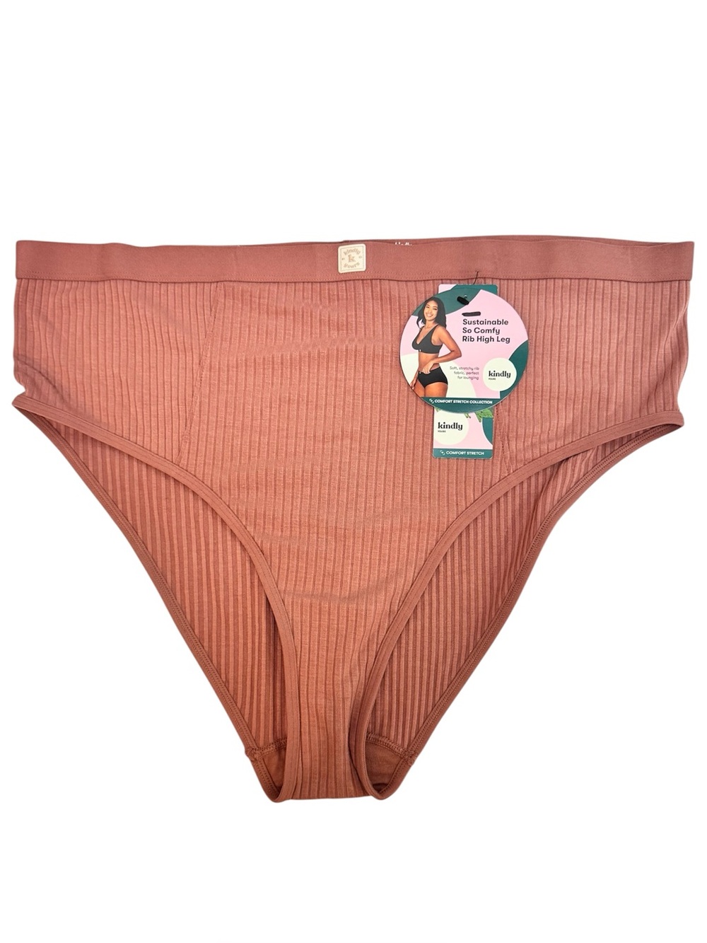 Kindly Yours Sustainable So Comfy Rib High Leg Panty Size XXL 20 NWT